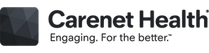 Carenet Health logo with tagline Engaging For the better on white background