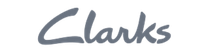 Clarks footwear brand logo in elegant cursive script on white background
